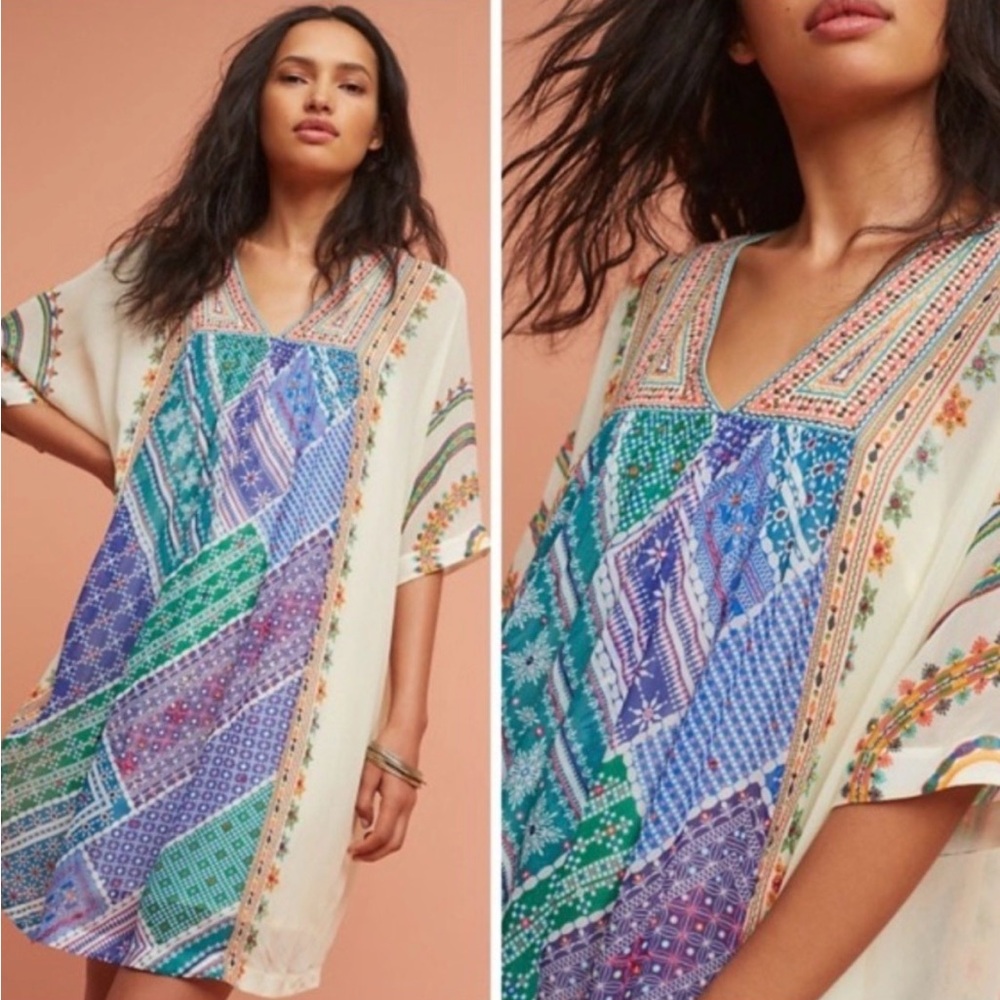 Anthropologie, Veena beaded caftan by Tanvi Kedia. Under slip, size medium